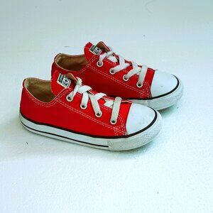 Converse Chuck Taylor All Star Shoe 10 Toddler Red Lace Up Low Top Sneaker